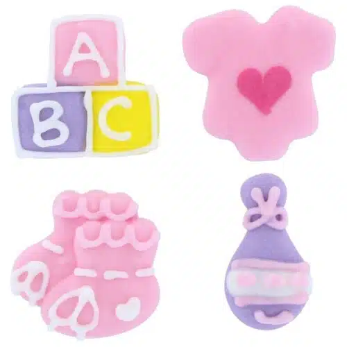 Culpitt suikerdecoratie abc baby roze 12st. - afbeelding 2