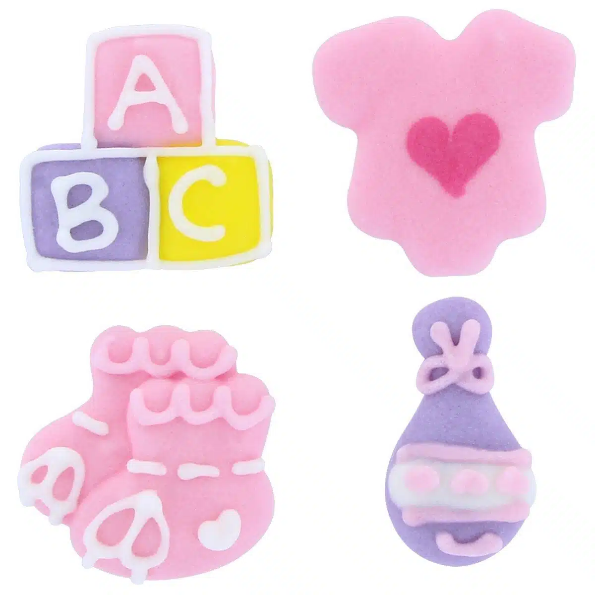 Culpitt suikerdecoratie abc baby roze 12st. Bij cake, bake & love 6 Culpitt suikerdecoratie abc baby roze 12st. - afbeelding 2
