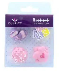 Culpitt Suikerdecoratie ABC Baby Roze 12st.