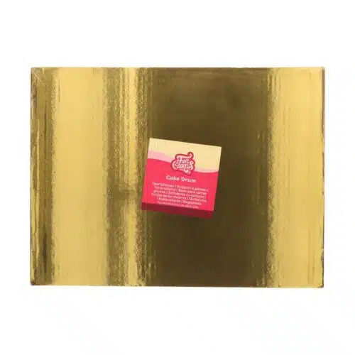 Funcakes cake drum rechthoekig 40,5 x 30,5 cm - goud - 2 cm dik