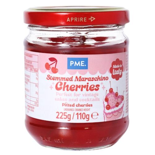 Pme rode maraschino kersen met stelen (225g)