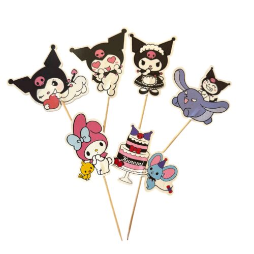 Kuromi cupcake prikkers pk/24