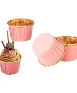 Cupcake Cups roze & goud pk/50