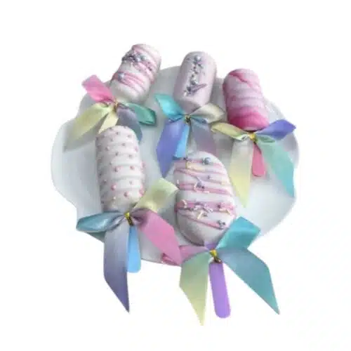 Gekleurde strikken voor cakepops pk/10 - afbeelding 2