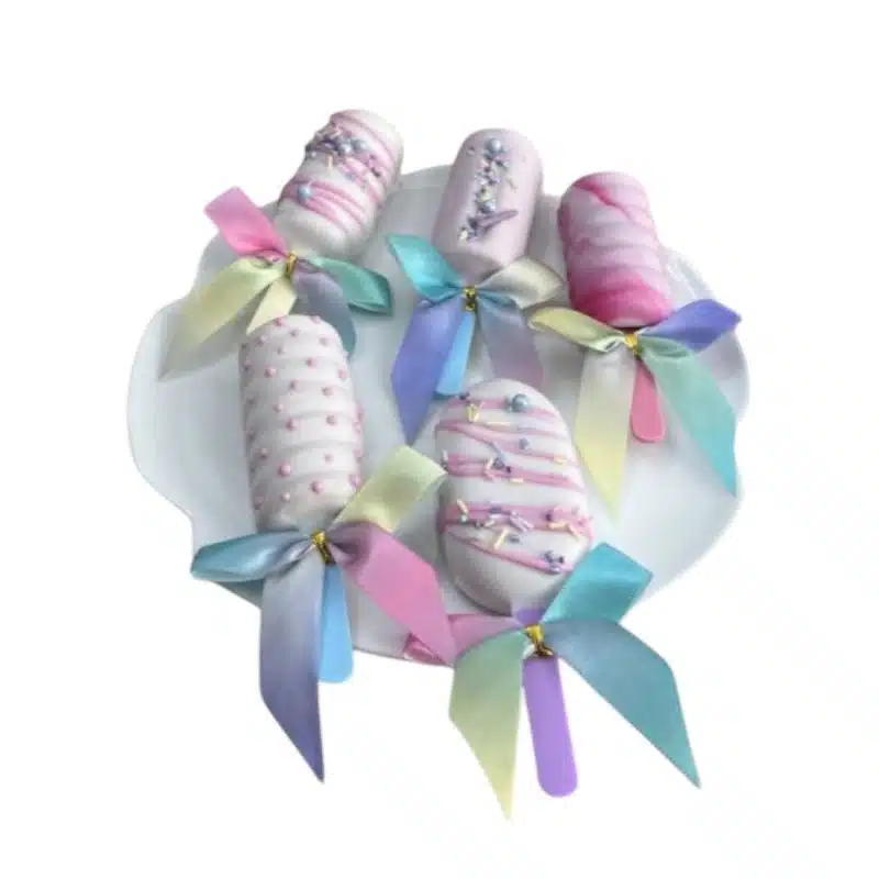 Gekleurde strikken voor cakepops pk/10 bij cake, bake & love 6 Gekleurde strikken voor cakepops pk/10 - afbeelding 2