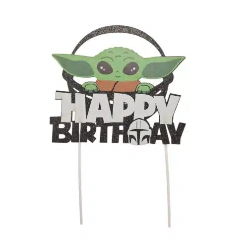 Caketopper star wars baby yoda happy birthday