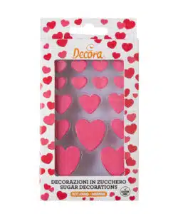 Suikerdecoratie Rode Hartjes 16 stuks