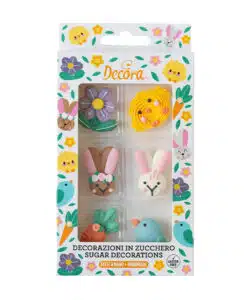 Suikerdecoratie groot Happy Easter 6 stuks