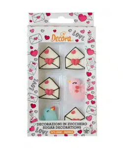 Suikerdecoratie groot Love Letters 6 stuks