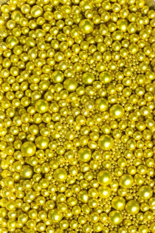 Sprinkley sprinkles - metallic gouden parels mix 80 gram