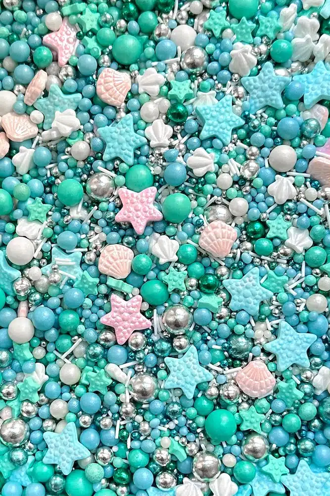 Sprinkley sprinkles - sea treasures mix 80 gram bij cake, bake & love 5 Sprinkley sprinkles - sea treasures mix 80 gram