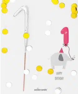 Mini Wondercard met Vuursterretje - Happy Birthday One