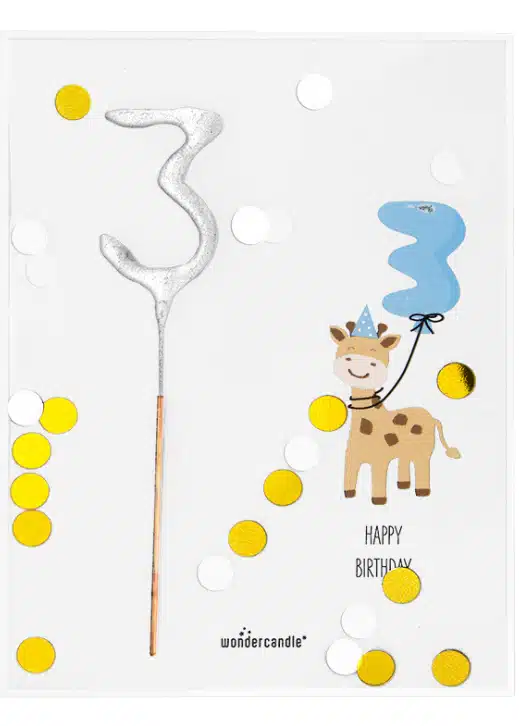 Mini wondercard met vuursterretje - happy birthday three bij cake, bake & love 5 Mini wondercard met vuursterretje - happy birthday three