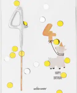 Mini Wondercard met Vuursterretje - Happy Birthday Four