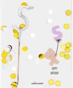 Mini Wondercard met Vuursterretje - Happy Birthday Five