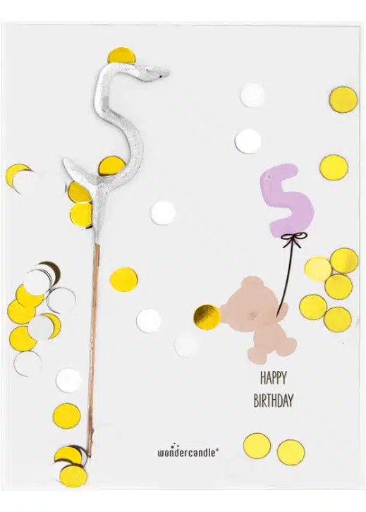 Mini wondercard met vuursterretje - happy birthday five bij cake, bake & love 5 Mini wondercard met vuursterretje - happy birthday five