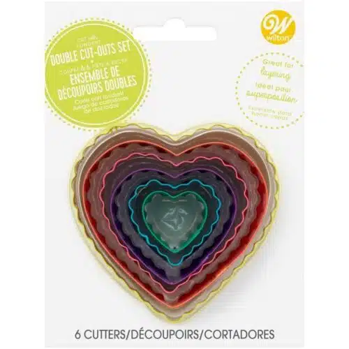 Wilton dubbelzijdige uitstekers hart set/6 - afbeelding 2