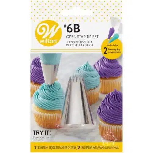 Wilton decorating tip - 6b open star carded set/3