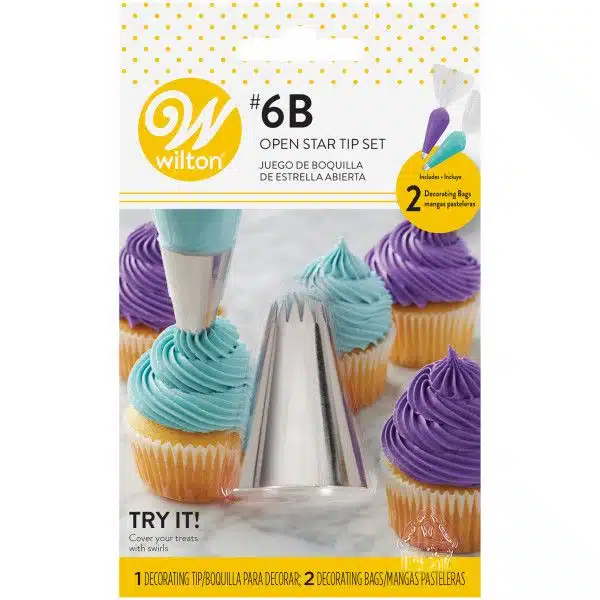 Wilton decorating tip - 6b open star carded set/3 bij cake, bake & love 5 Wilton decorating tip - 6b open star carded set/3