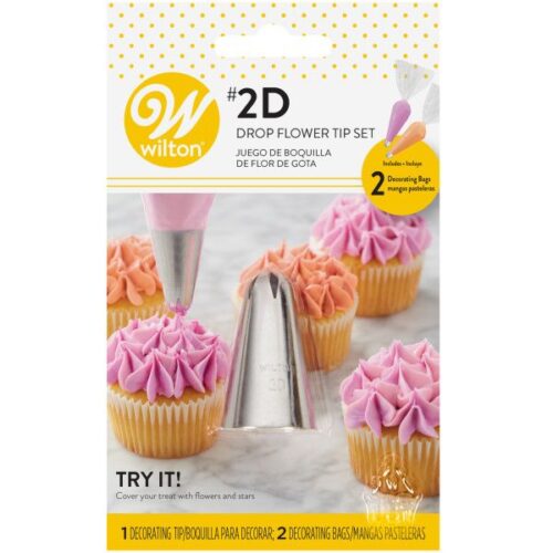 Wilton decorating tip 2d drop flower set/3