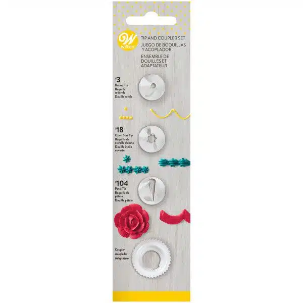 Wilton decorating tip set/4 bij cake, bake & love 5 Wilton decorating tip set/4