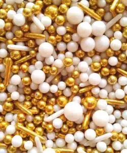 Sprinkley Sprinkles - Goud & Wit Parels en Rods Mix 80 gram