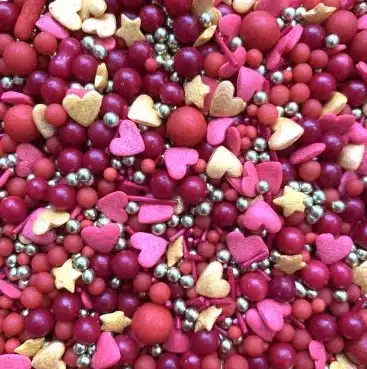 Sprinkley sprinkles - valentine love mix - 80 gram bij cake, bake & love 5 Sprinkley sprinkles - valentine love mix - 80 gram