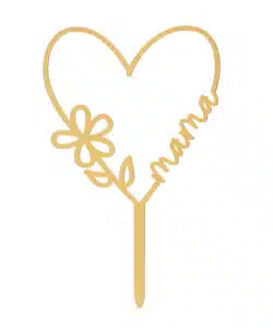 Caketopper Goud Hart Mamma