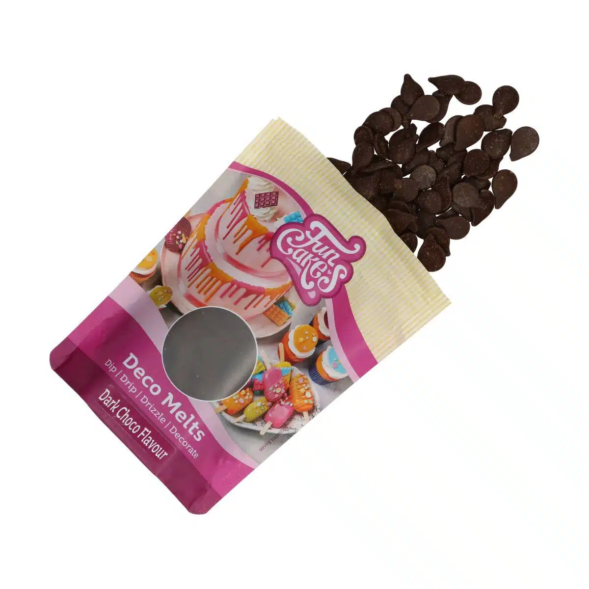 Funcakes deco melts - donkere chocosmaak - 250g bij cake, bake & love 7 Funcakes deco melts - donkere chocosmaak - 250g - afbeelding 3