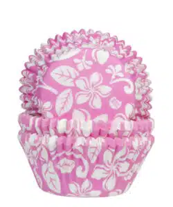 House of Marie Baking cups Aloha Bloem Roze pk/50