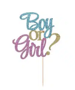 Boy or Girl Glitter Caketopper