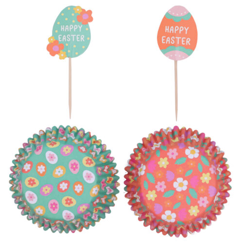 Pme easter cupcake cases & toppers set of 24 - easter eggs - afbeelding 2