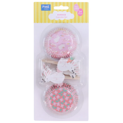 Pme easter cupcake cases & toppers set of 24 - bunnies