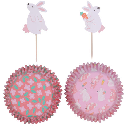 Pme easter cupcake cases & toppers set of 24 - bunnies - afbeelding 2