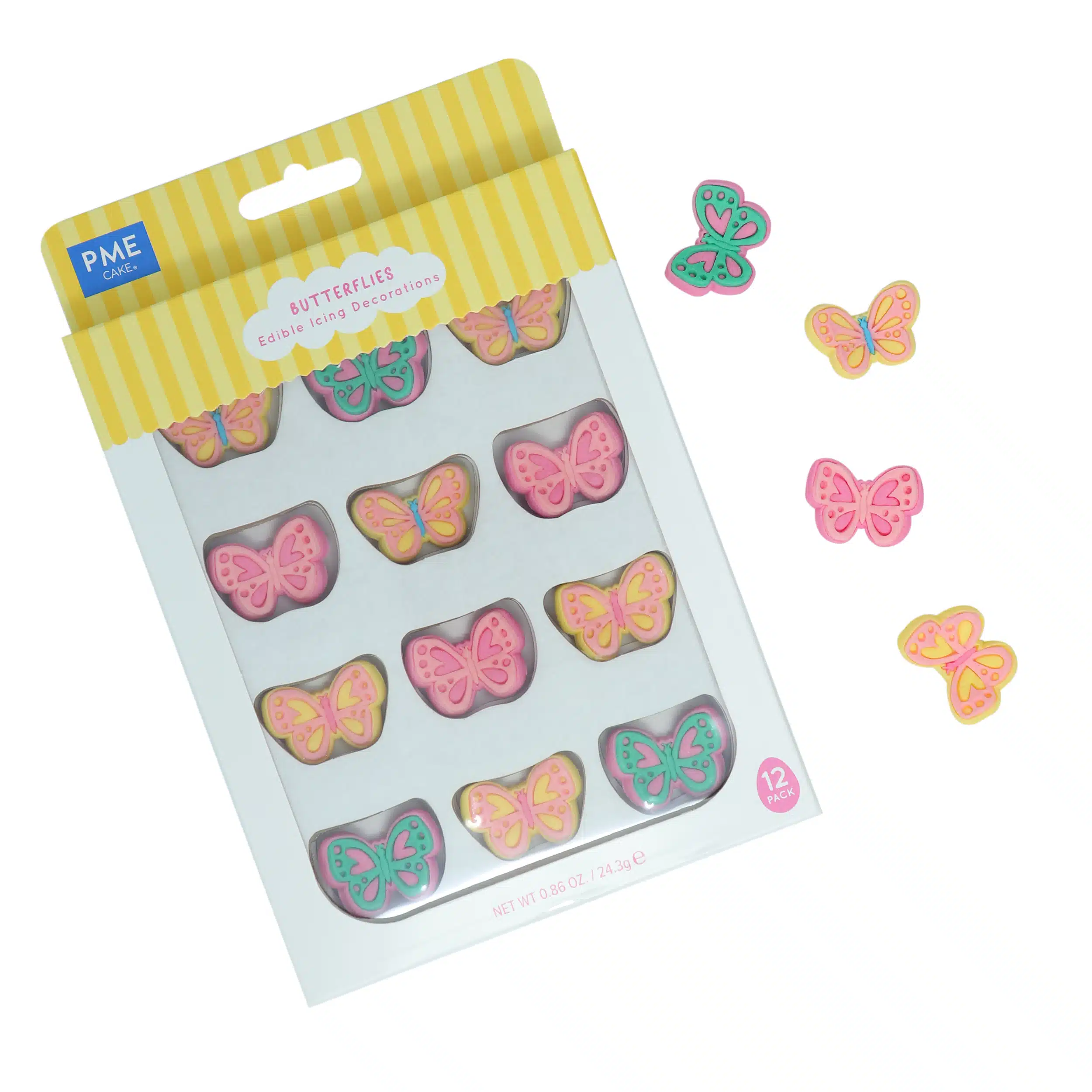 Pme easter edible sugar decorations - butterflies, set of 12 bij cake, bake & love 6 Pme easter edible sugar decorations - butterflies, set of 12 - afbeelding 2
