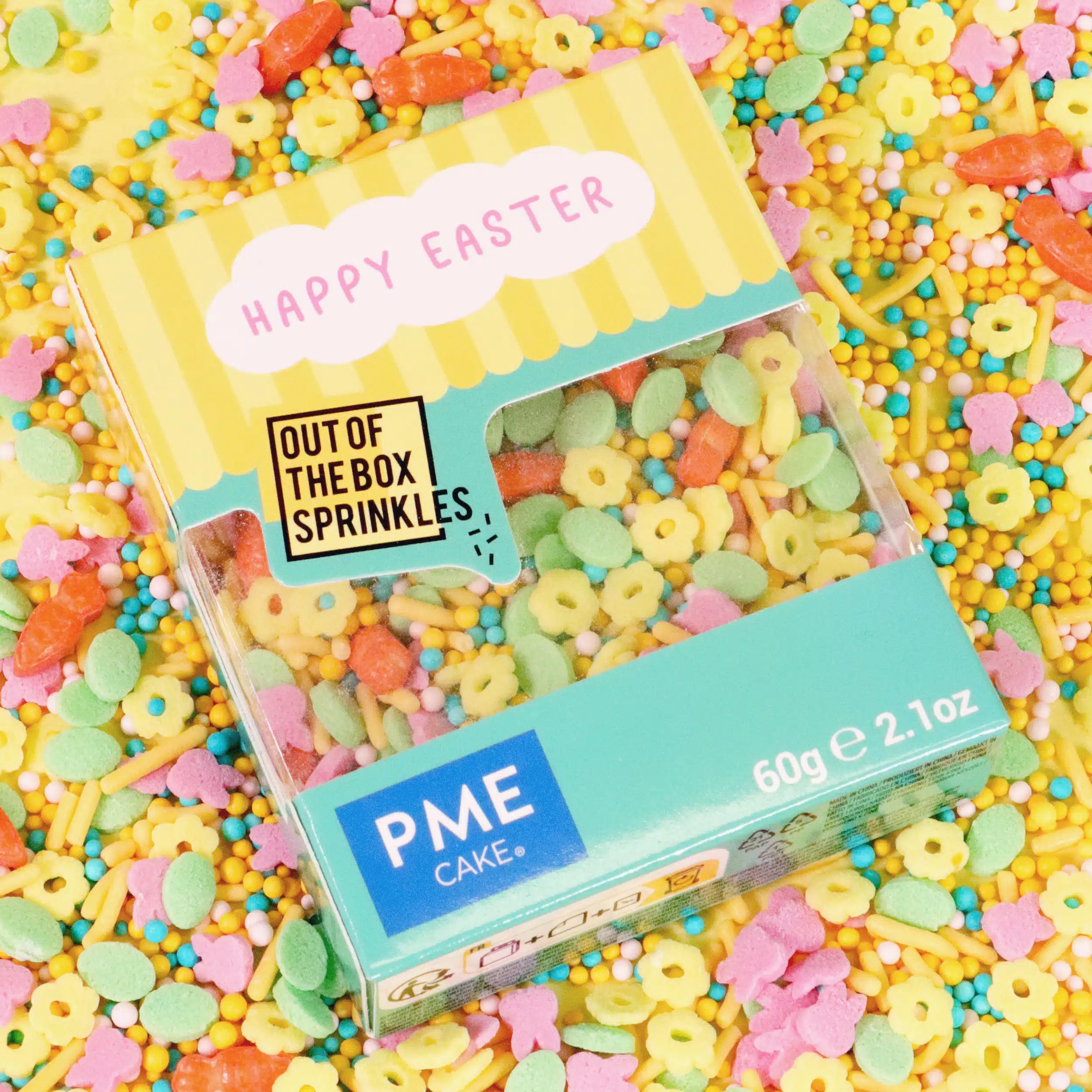 Pme easter "out the box" sprinkles - happy easter, 60g bij cake, bake & love 6 Pme easter "out the box" sprinkles - happy easter, 60g - afbeelding 2