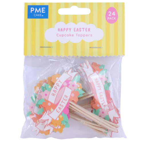 Pme easter cupcake toppers - happy easter, set of 24