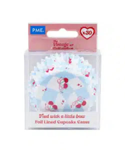PME Vintage Foil-lined Cupcake Cases - Tied with a Little Bow (Pack of 30)