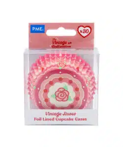 PME Vintage Foil-lined Cupcake Cases - Roses (Pack of 30)