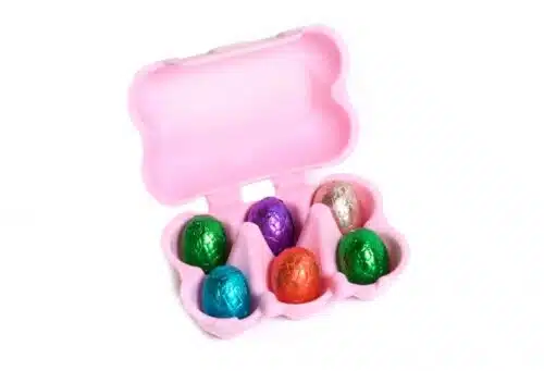 Mini eierdoos roze 6 gaten - afbeelding 2
