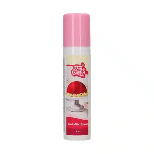 Funcakes eetbare metallic spray rood 100ml