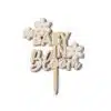 Caketopper hout & wit acryl baby in bloom bij cake, bake & love 3