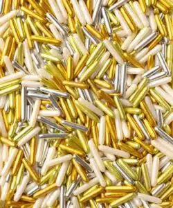 Sprinkley Sprinkles - Rods White, Gold & Silver Mix 80 gram