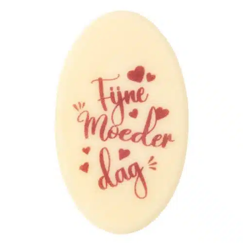Chocolade decoratie fijne moederdag 4,8 cm x 2,9 cm - 10 stuks