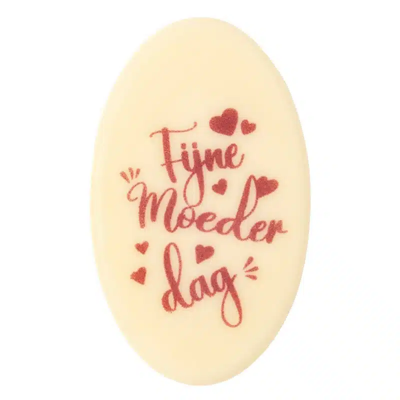 Chocolade decoratie fijne moederdag 4,8 cm x 2,9 cm - 10 stuks bij cake, bake & love 5 Chocolade decoratie fijne moederdag 4,8 cm x 2,9 cm - 10 stuks