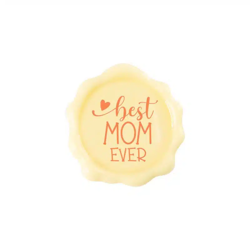 Chocolade decoratie zegel best mom 3,8 cm - 10 stuks bij cake, bake & love 5 Chocolade decoratie zegel best mom 3,8 cm - 10 stuks
