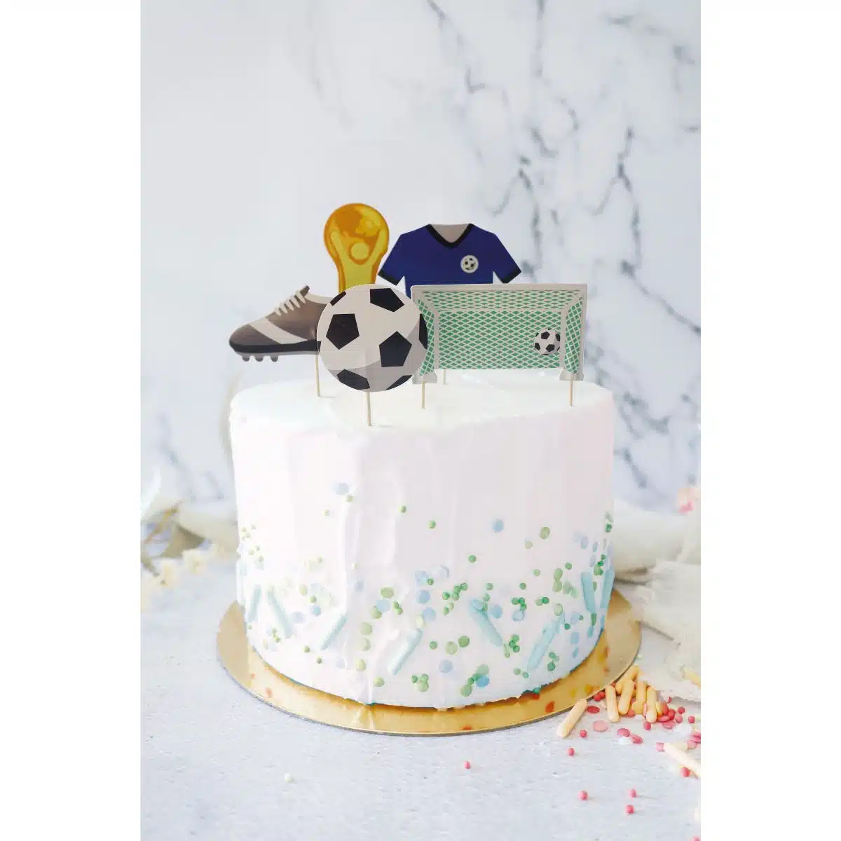 Taartdecoratie set voetbal bij cake, bake & love 7 Taartdecoratie set voetbal - afbeelding 3