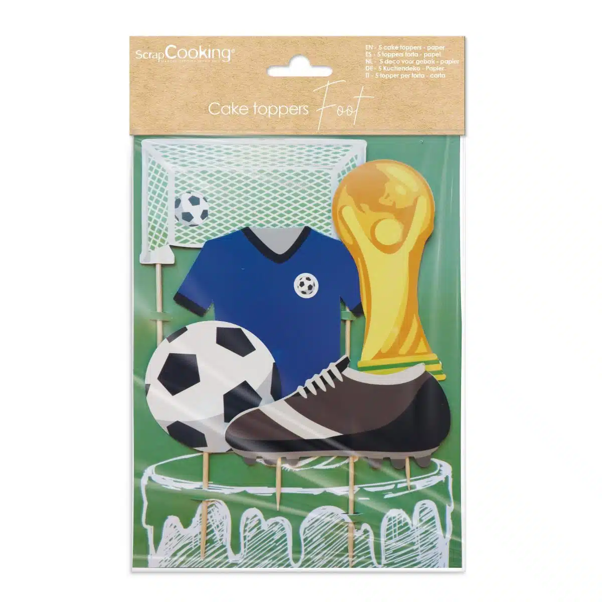 Taartdecoratie set voetbal bij cake, bake & love 5 Taartdecoratie set voetbal