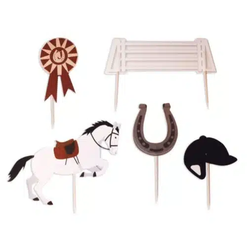 Taartdecoratie set paardrijden - afbeelding 2