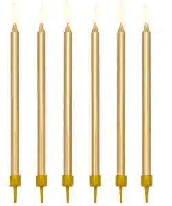 Alternative view of PartyDeco Verjaardag Kaarsen Goud 12,5cm pk/12
